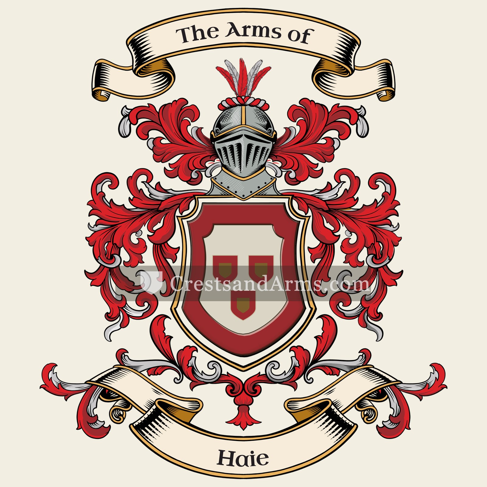 The Haie coat of arms, drawn from the recorded blazon