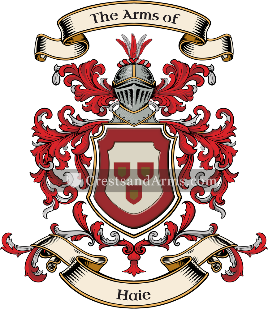 The Haie coat of arms, drawn from the recorded blazon
