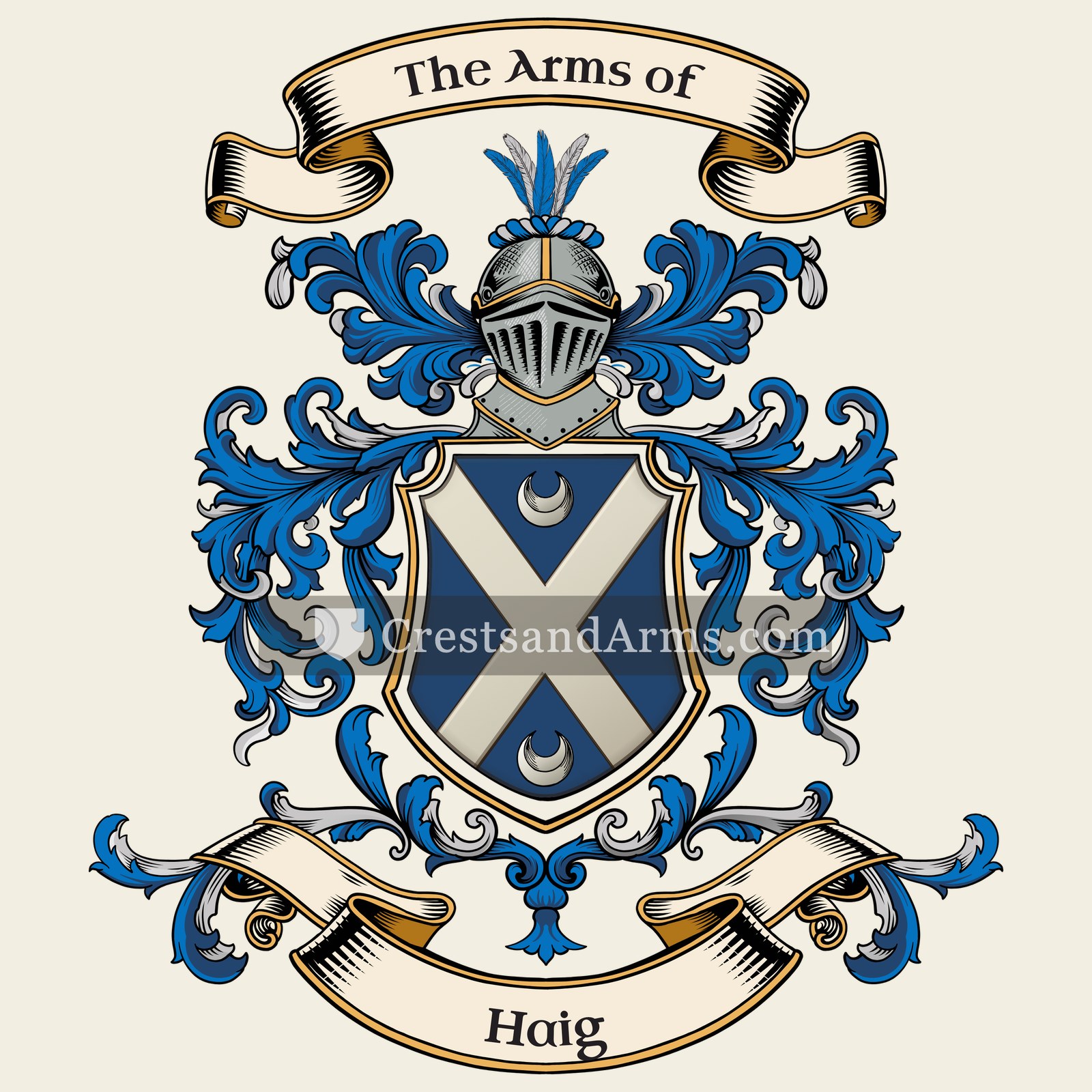 The Haig coat of arms, drawn from the recorded blazon