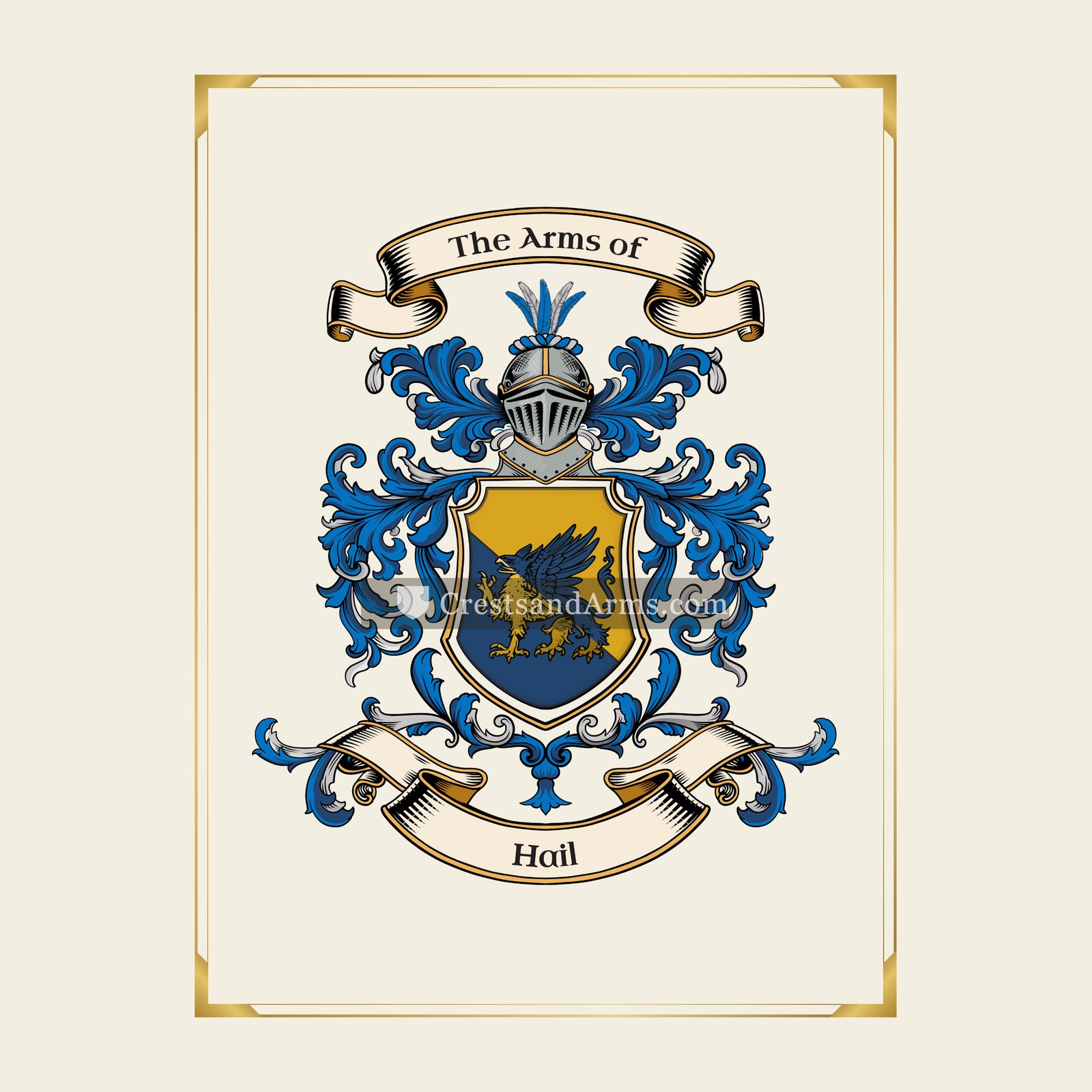 With gold border