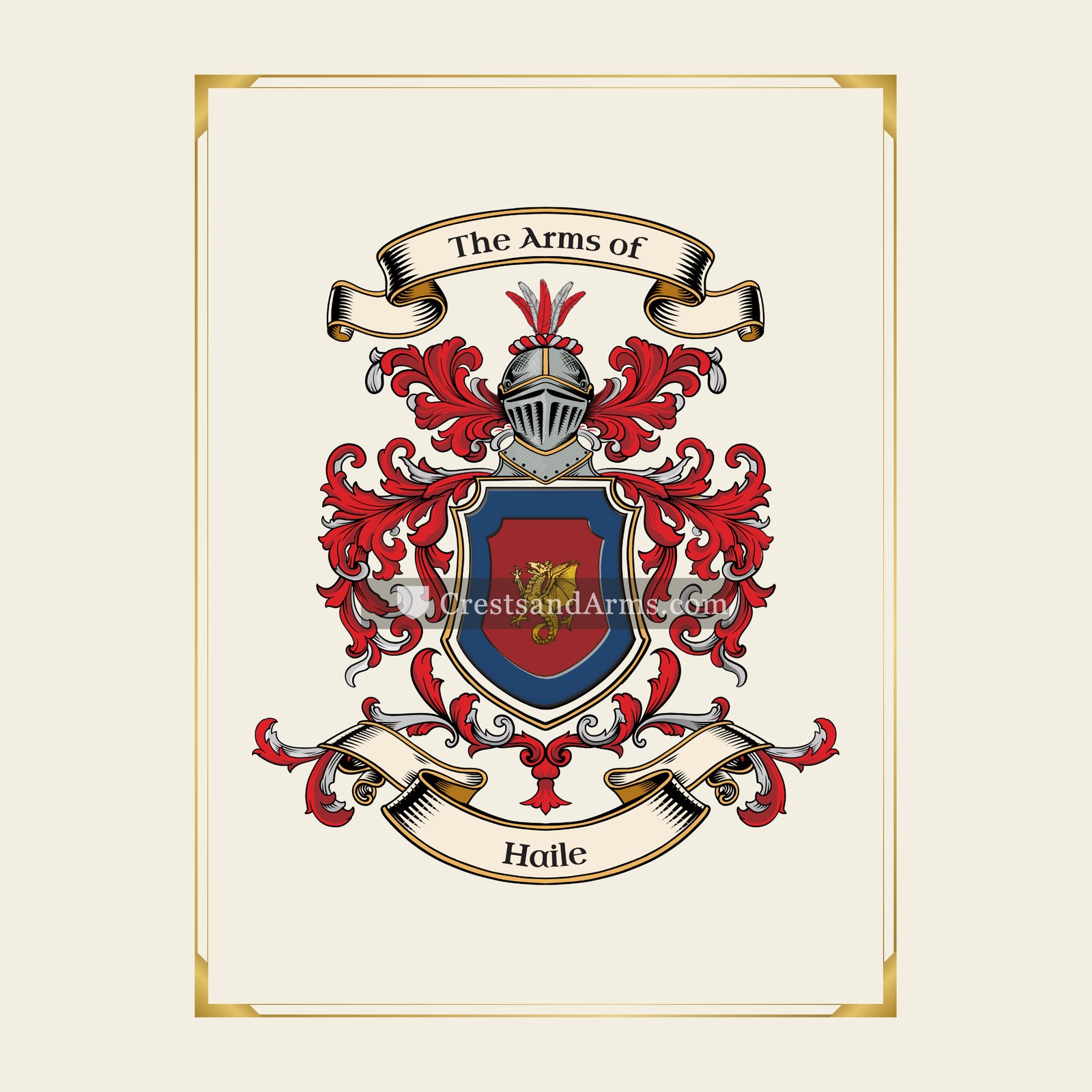 With gold border