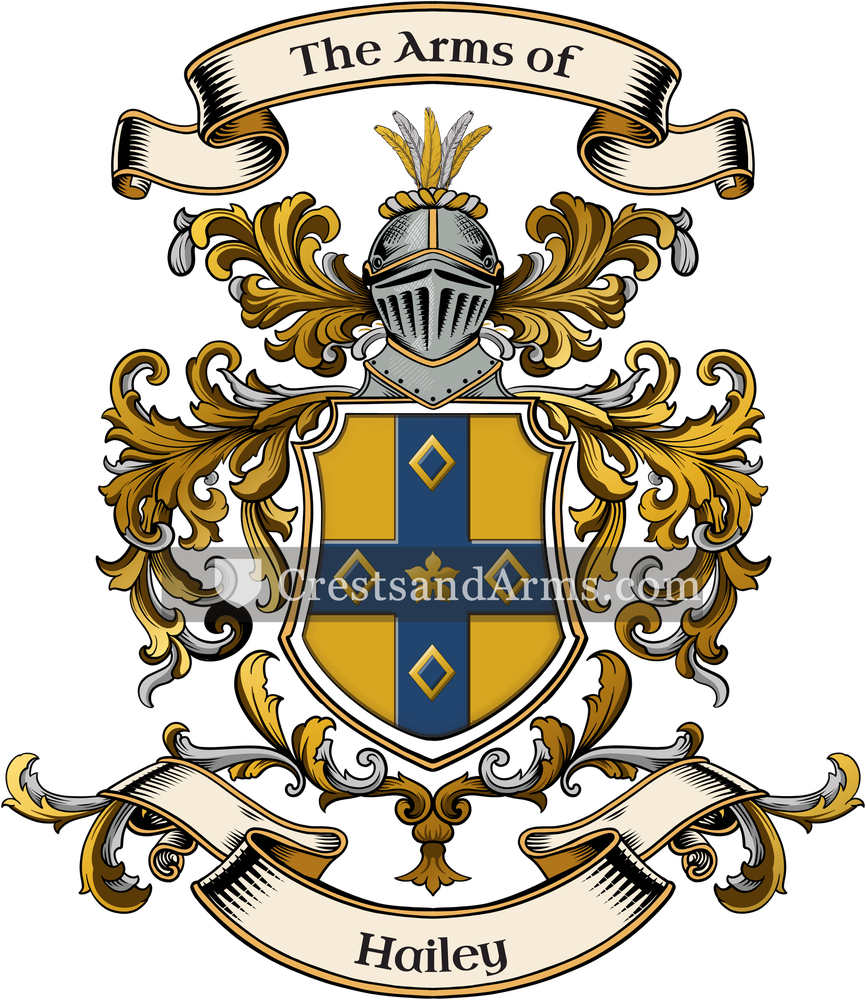 The Hailey coat of arms, drawn from the recorded blazon