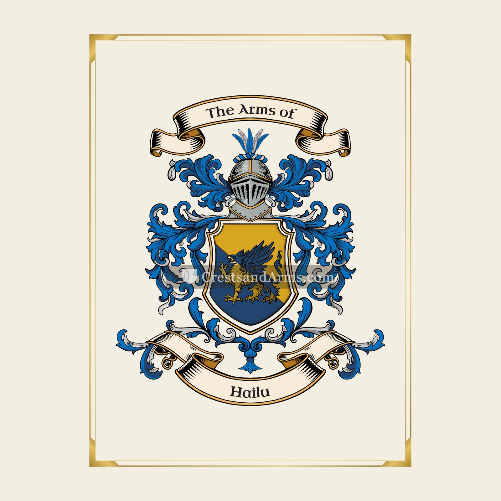 With gold border