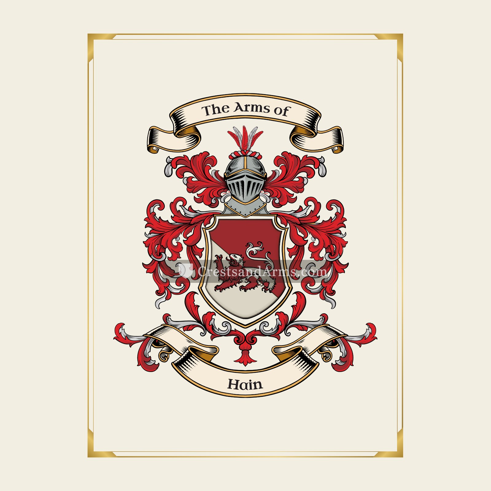 With gold border