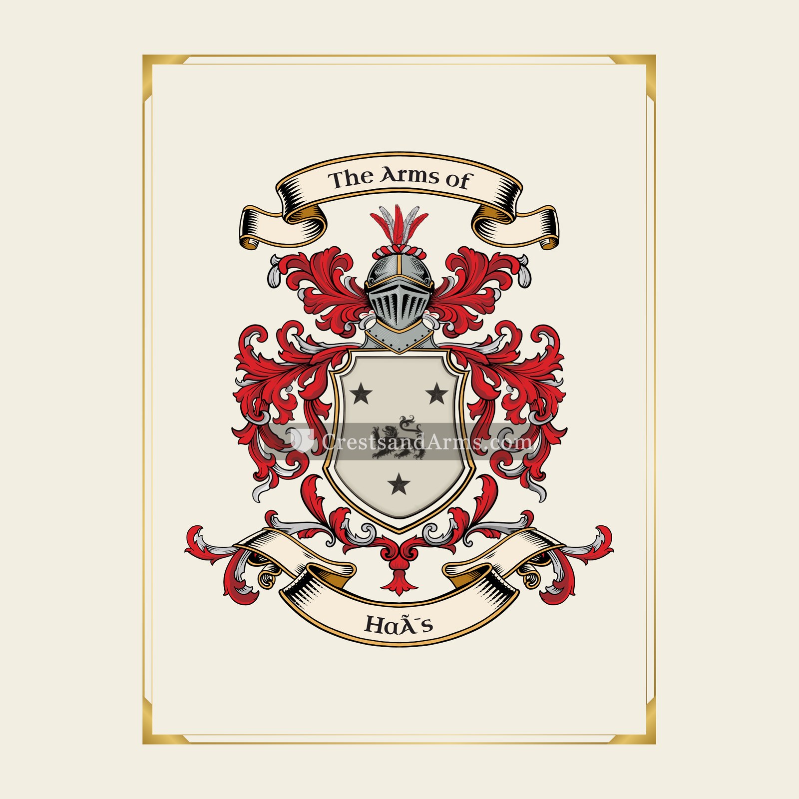 With gold border