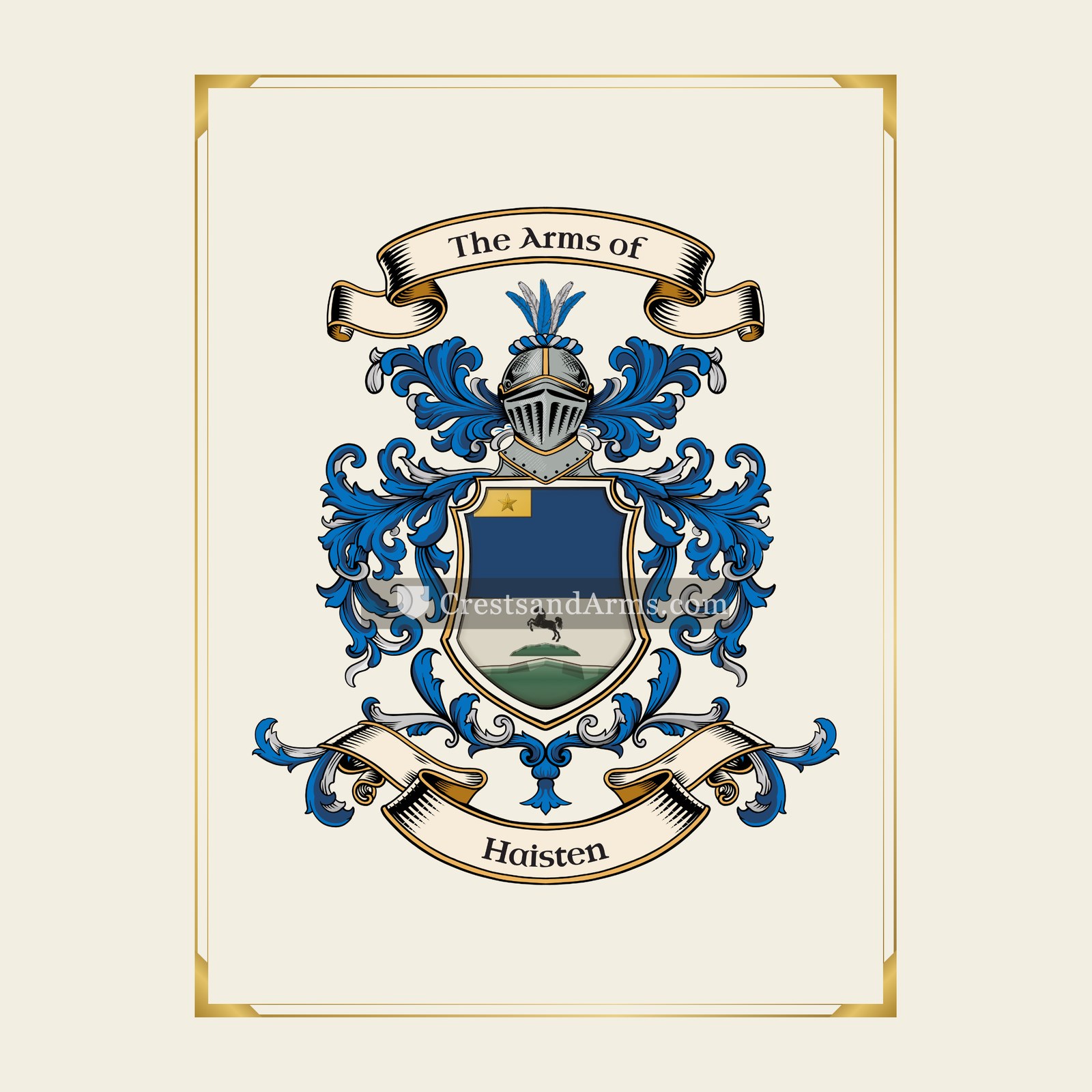 With gold border