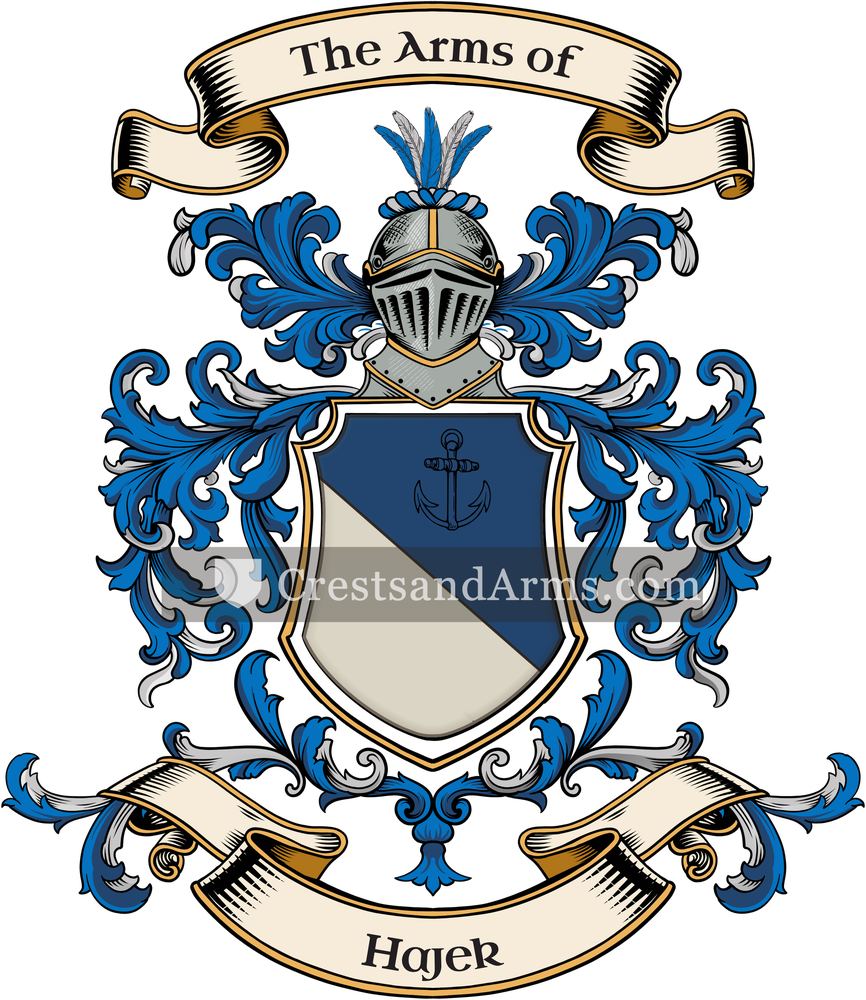 The Hajek coat of arms, drawn from the recorded blazon