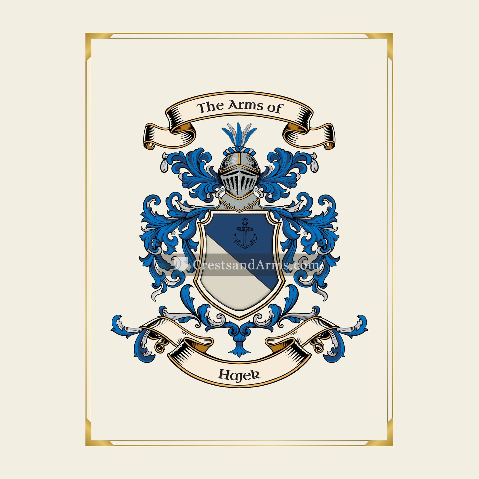 With gold border