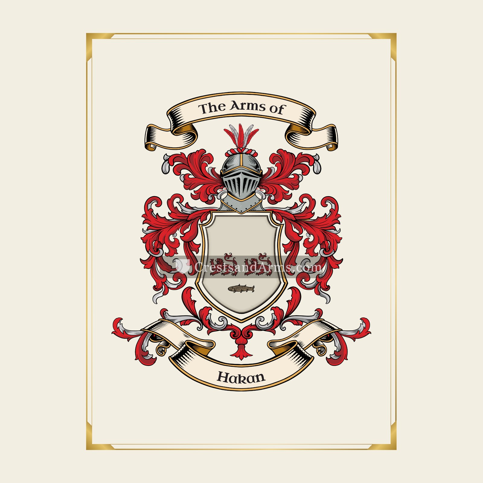 With gold border