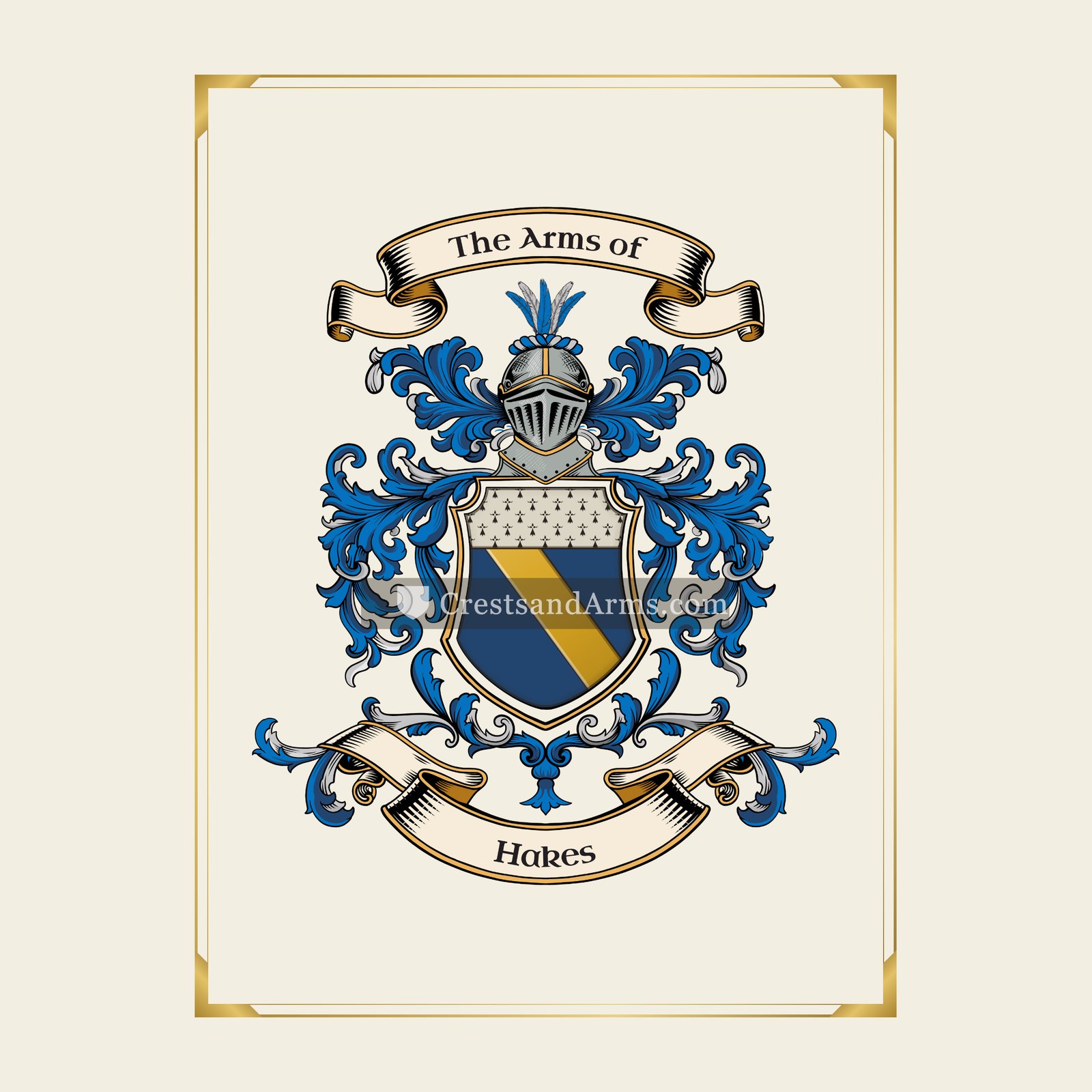 With gold border