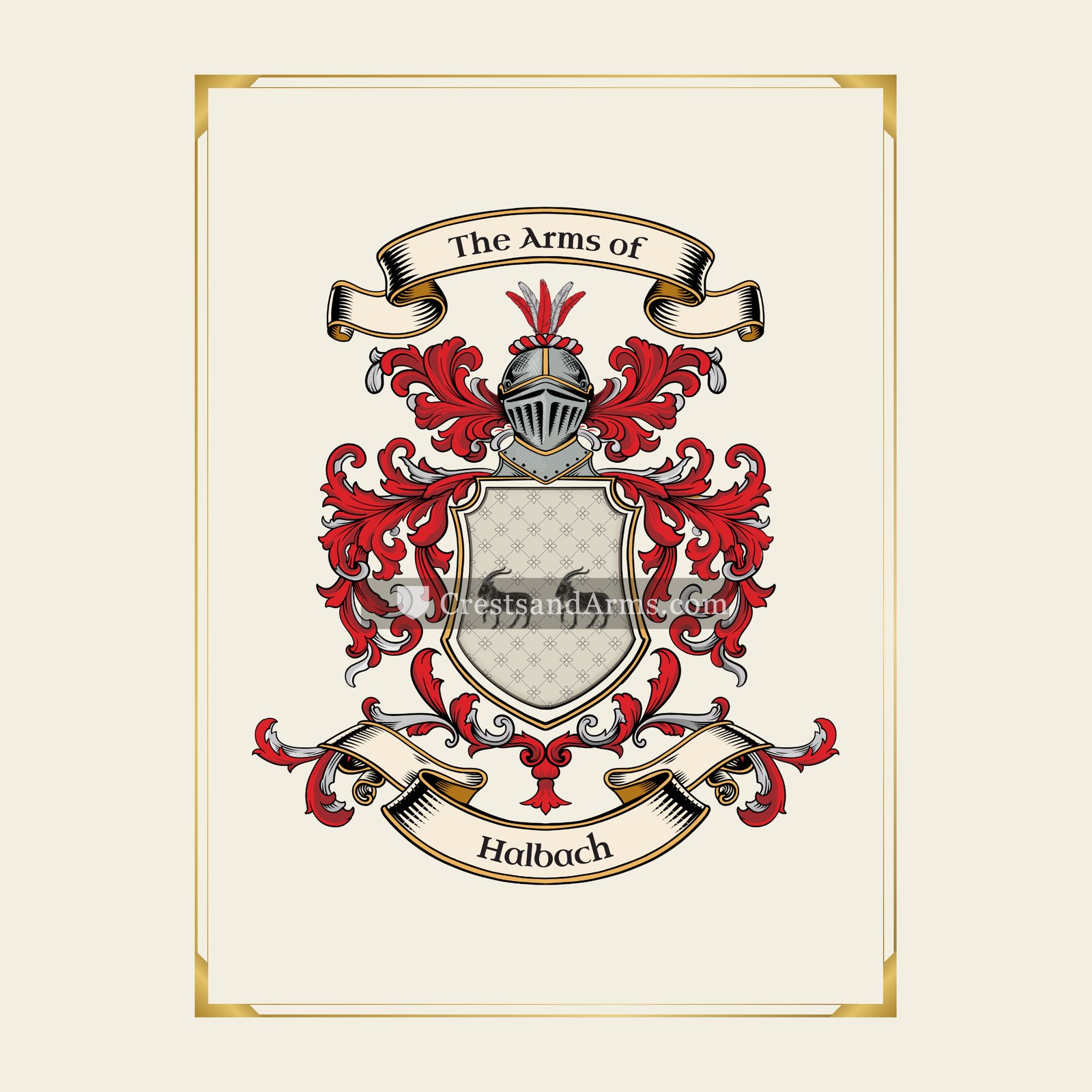 With gold border