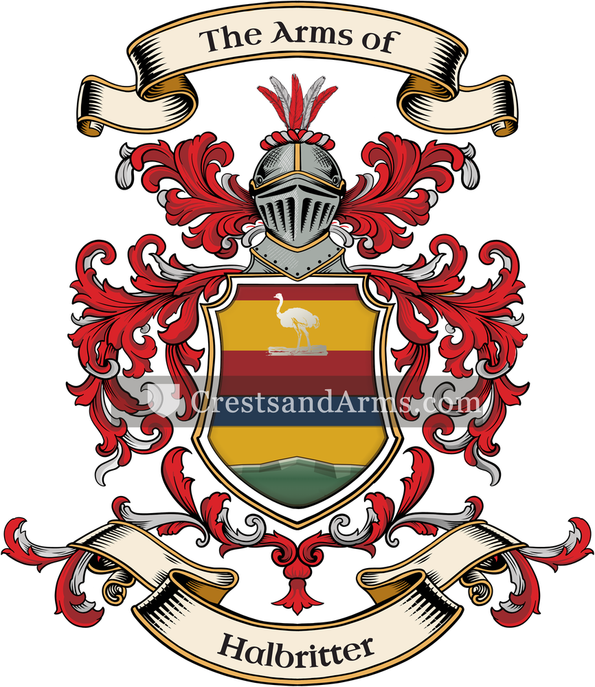 The Halbritter coat of arms, drawn from the recorded blazon