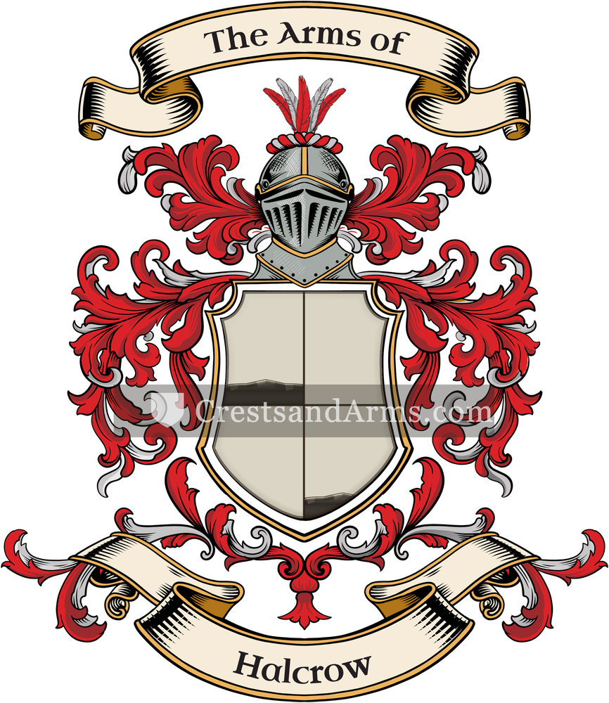 The Halcrow coat of arms, drawn from the recorded blazon