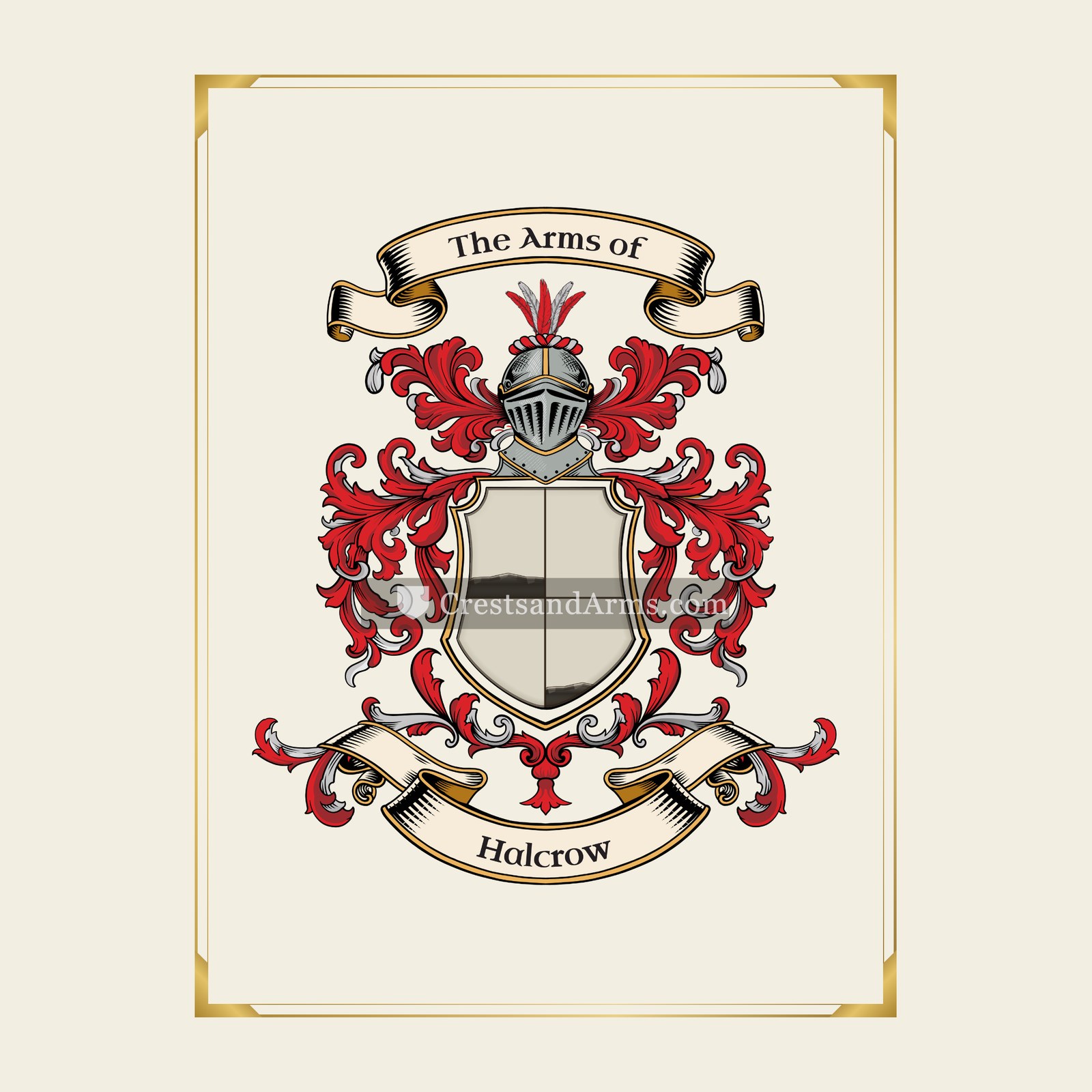 With gold border
