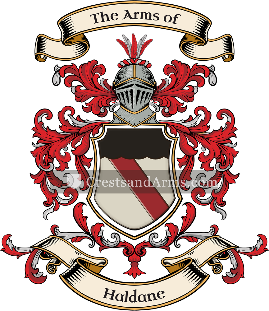 The Haldane coat of arms, drawn from the recorded blazon