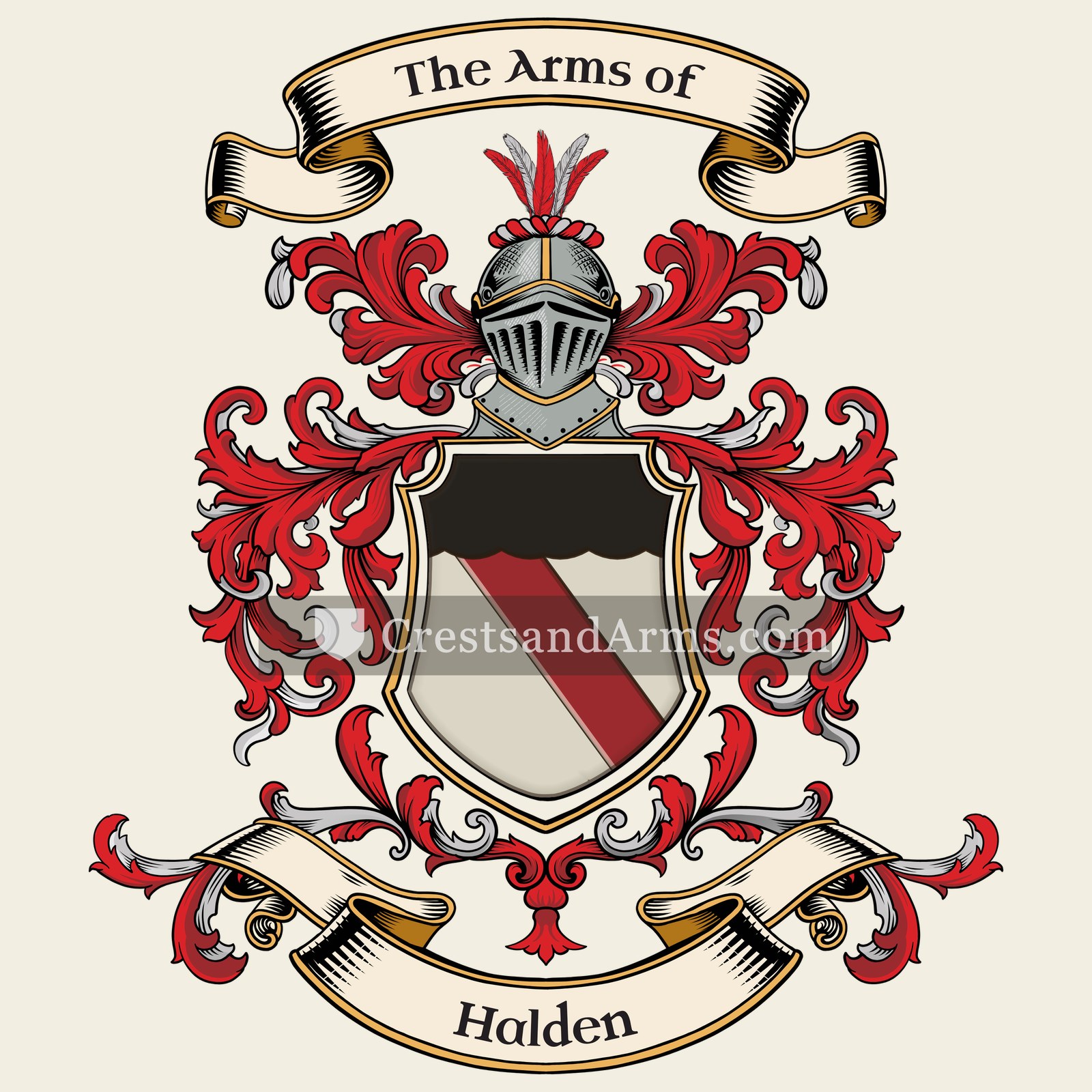 The Halden coat of arms, drawn from the recorded blazon