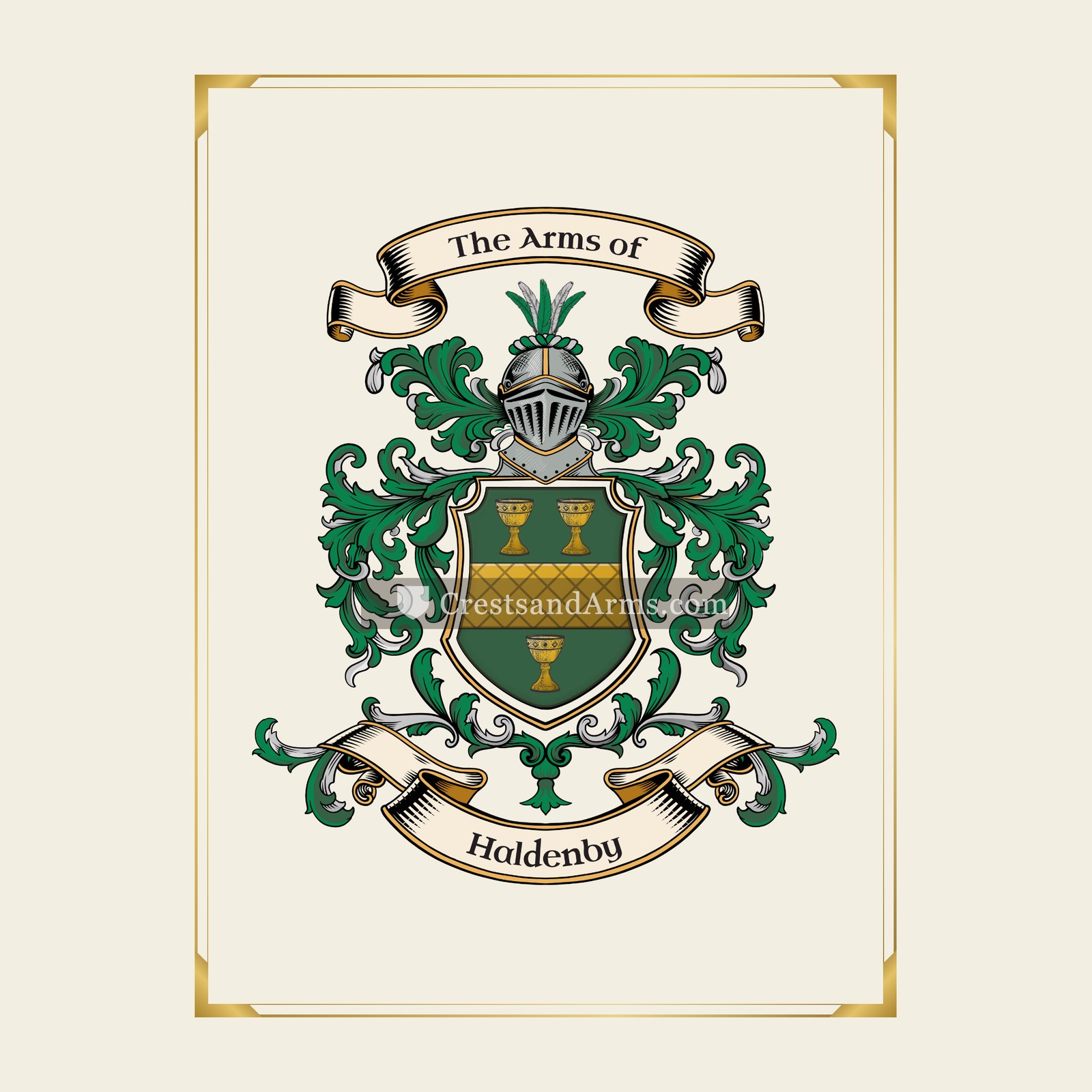 With gold border