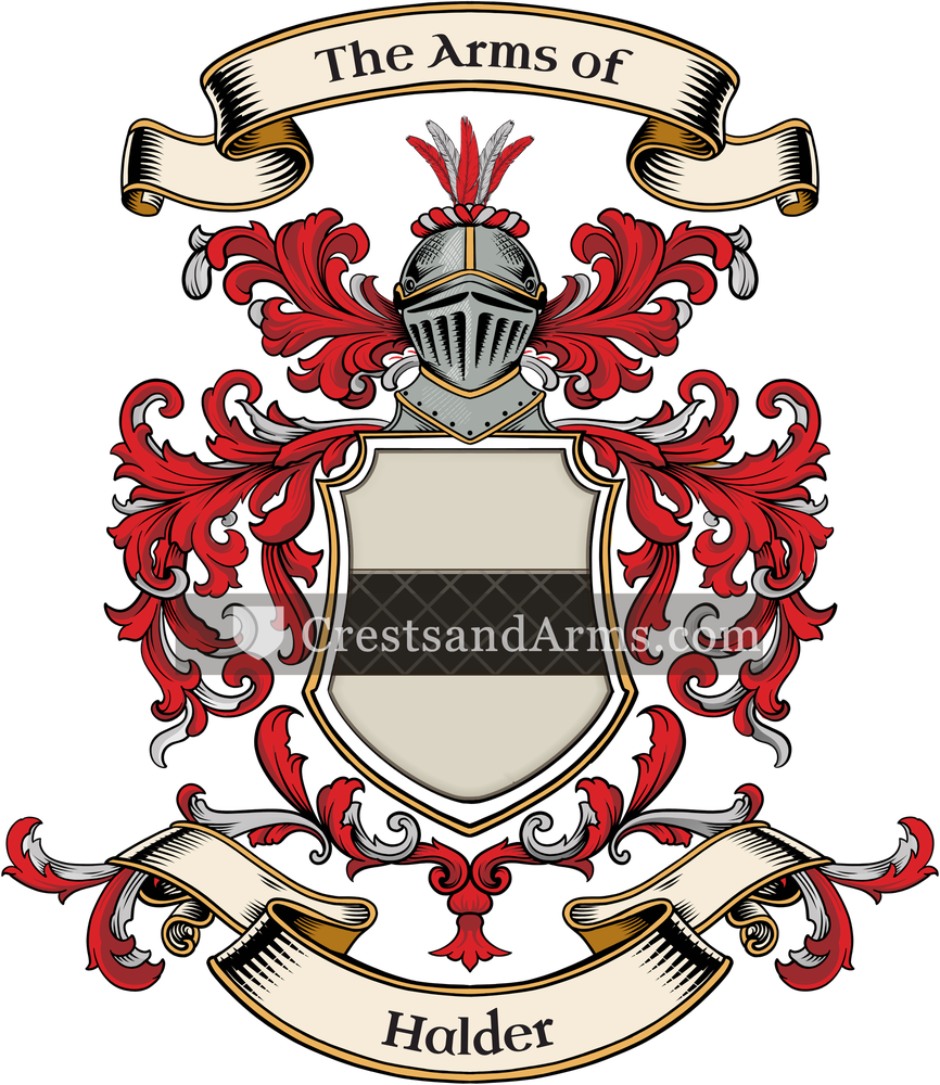 The Halder coat of arms, drawn from the recorded blazon