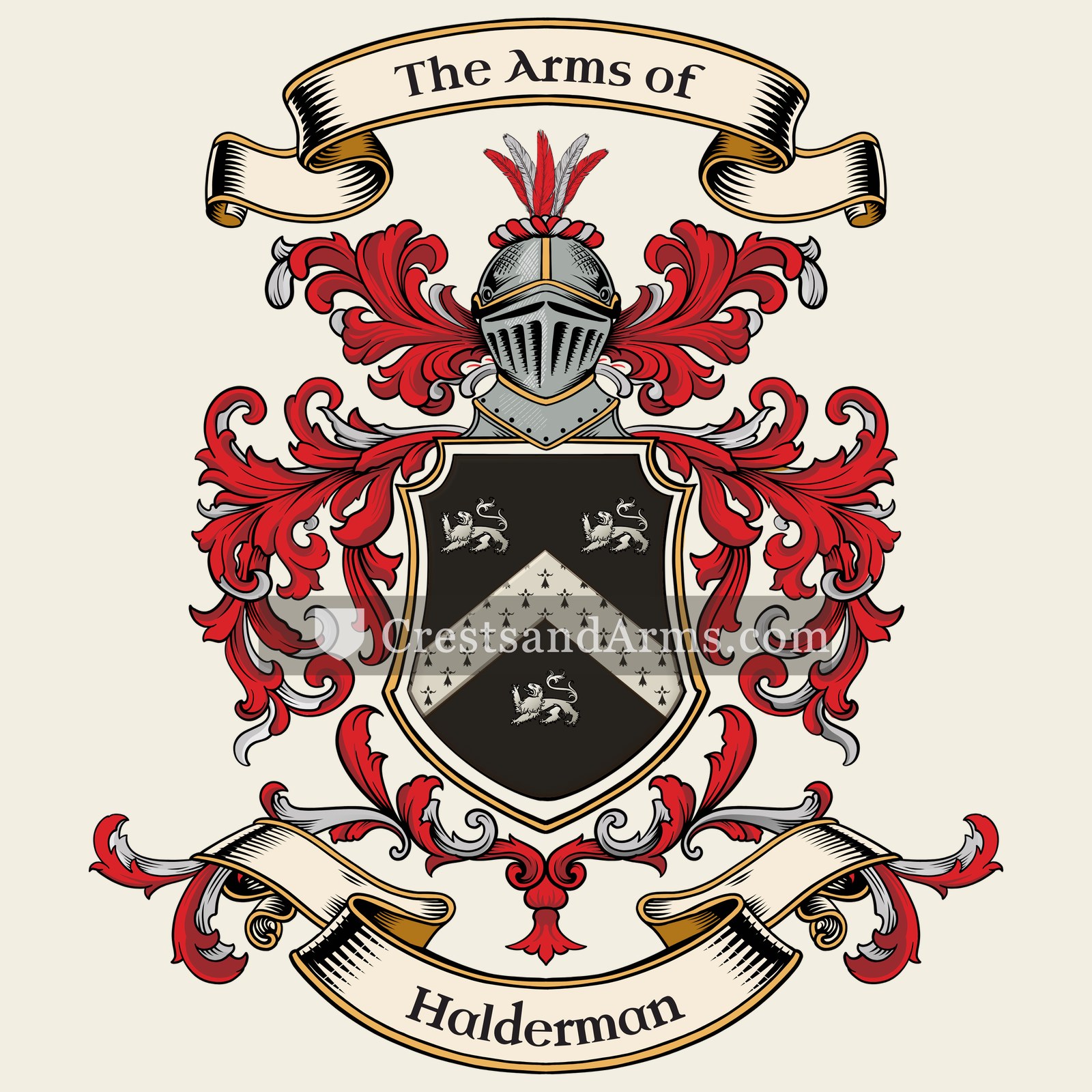 The Halderman coat of arms, drawn from the recorded blazon