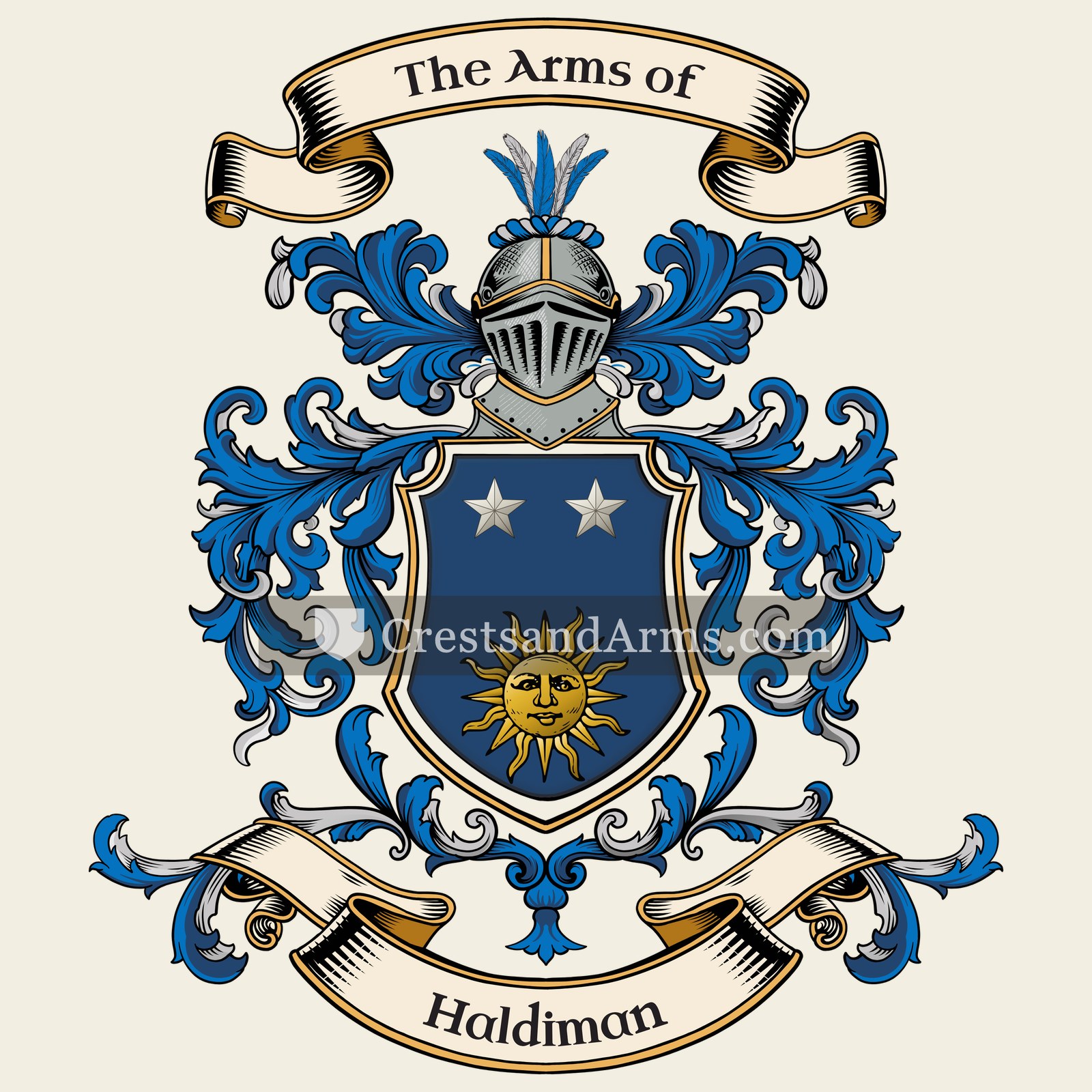 The Haldiman coat of arms, drawn from the recorded blazon