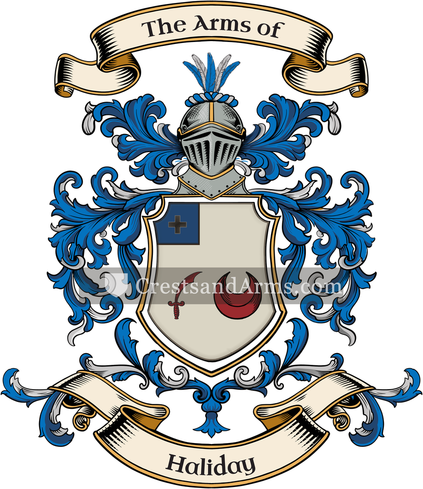 The Haliday coat of arms, drawn from the recorded blazon