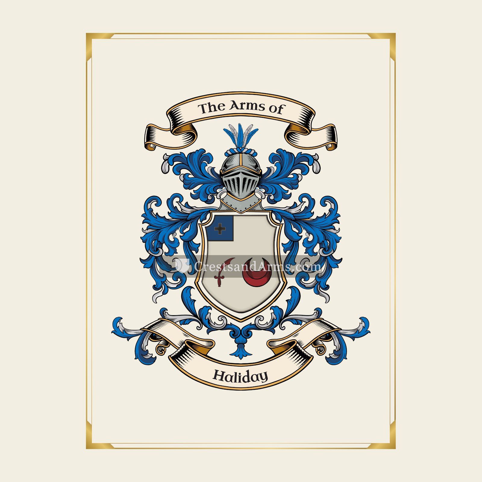 With gold border