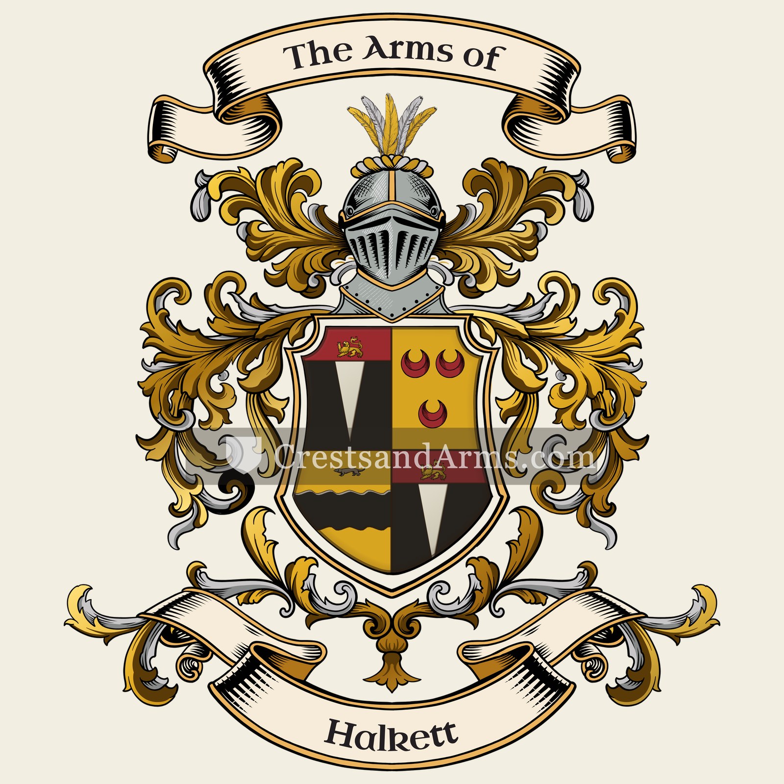 The Halkett coat of arms, drawn from the recorded blazon