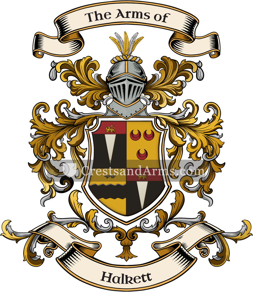 The Halkett coat of arms, drawn from the recorded blazon