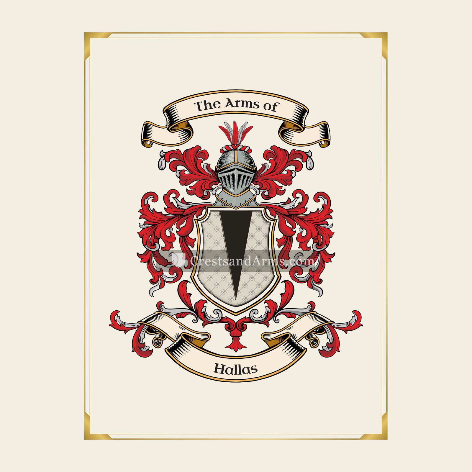 With gold border