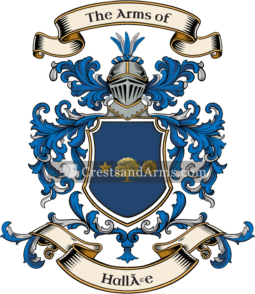 The Hallée coat of arms, drawn from the recorded blazon