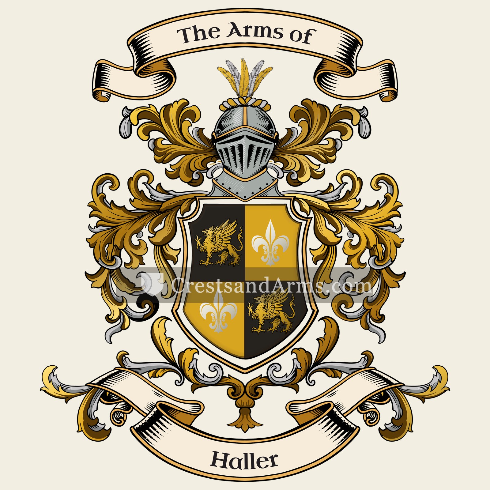 The Haller coat of arms, drawn from the recorded blazon