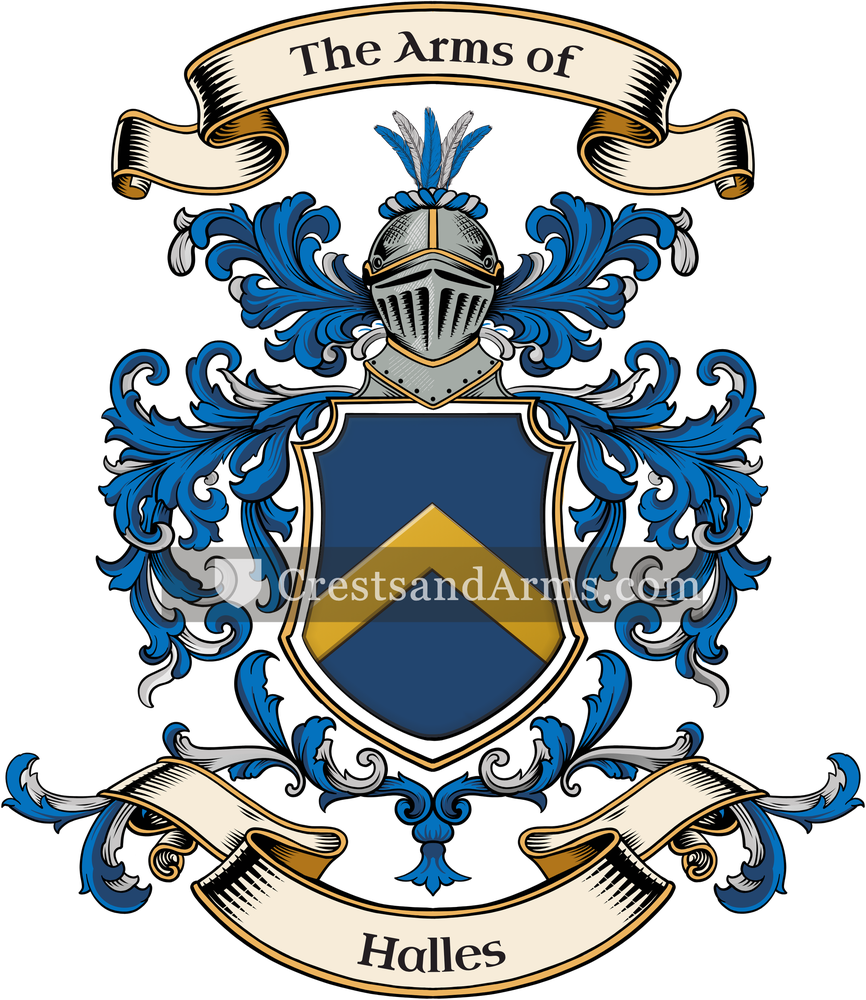 The Halles coat of arms, drawn from the recorded blazon