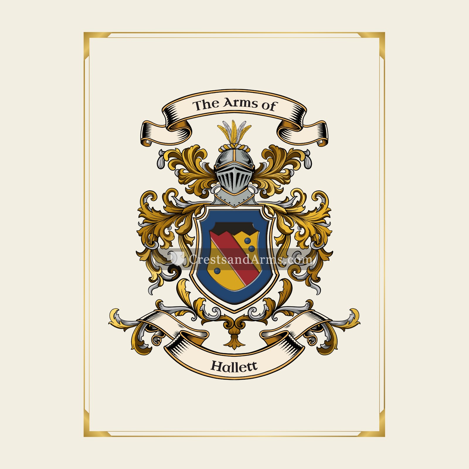 With gold border