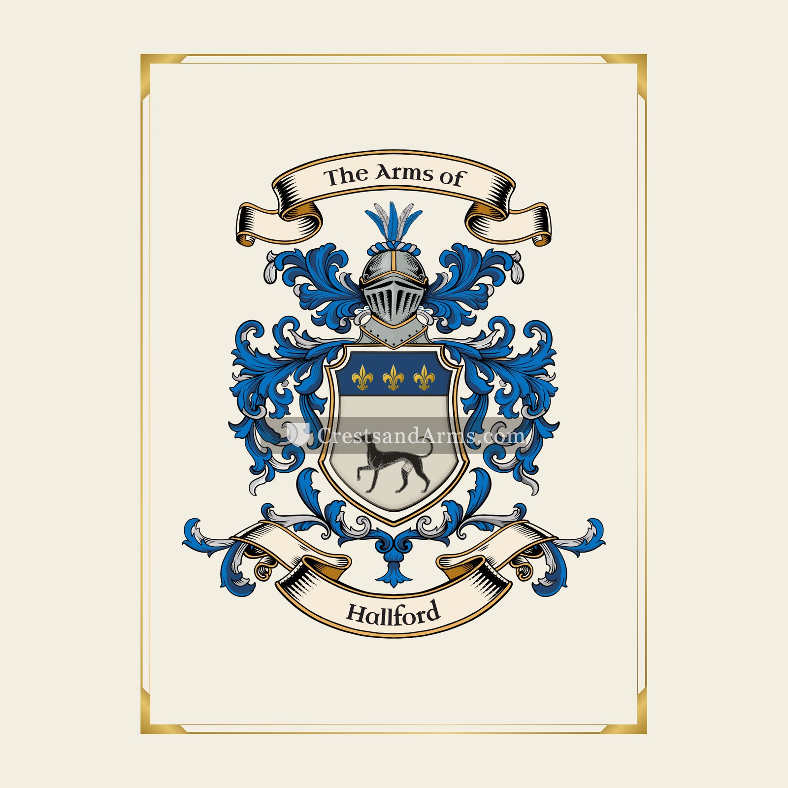 With gold border