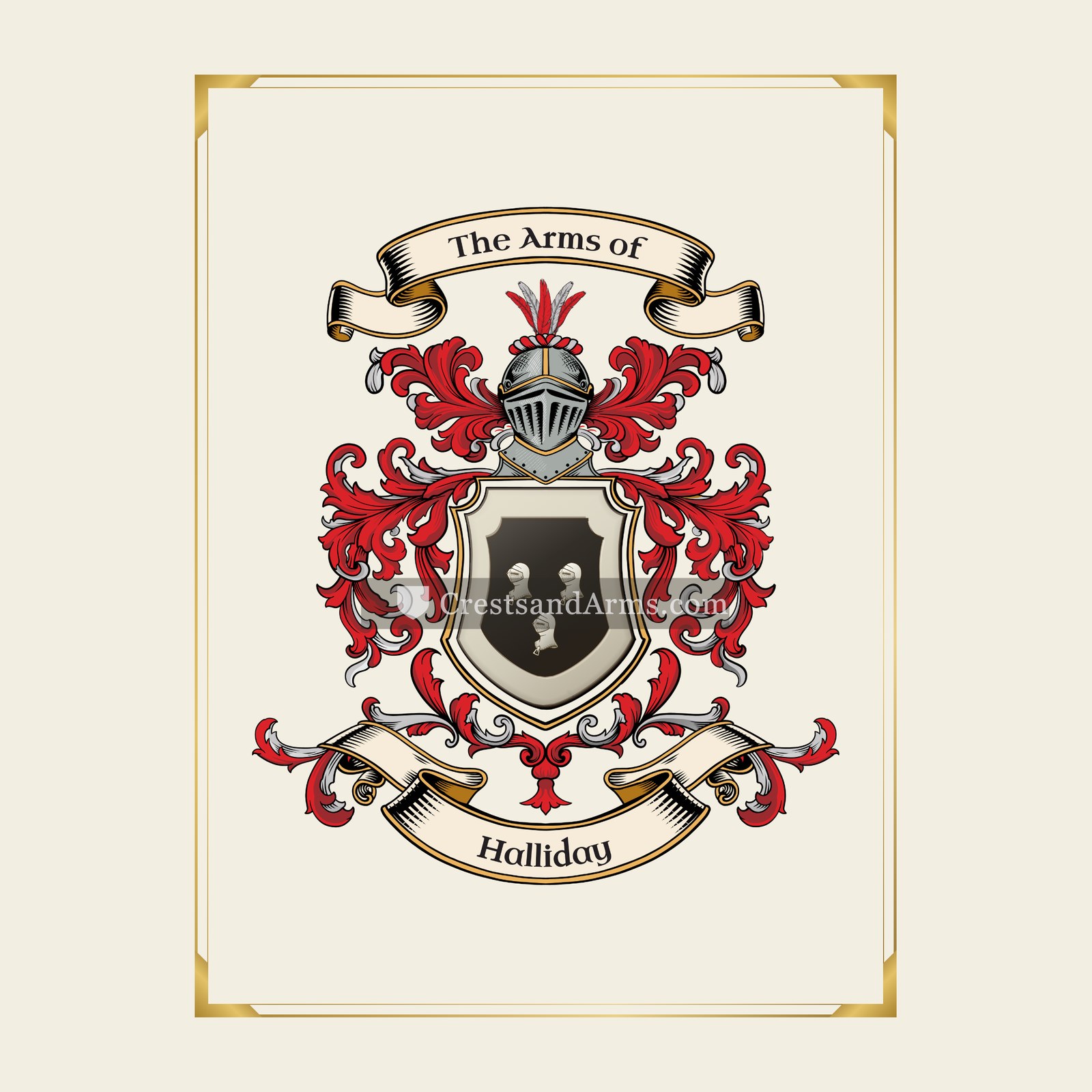 With gold border