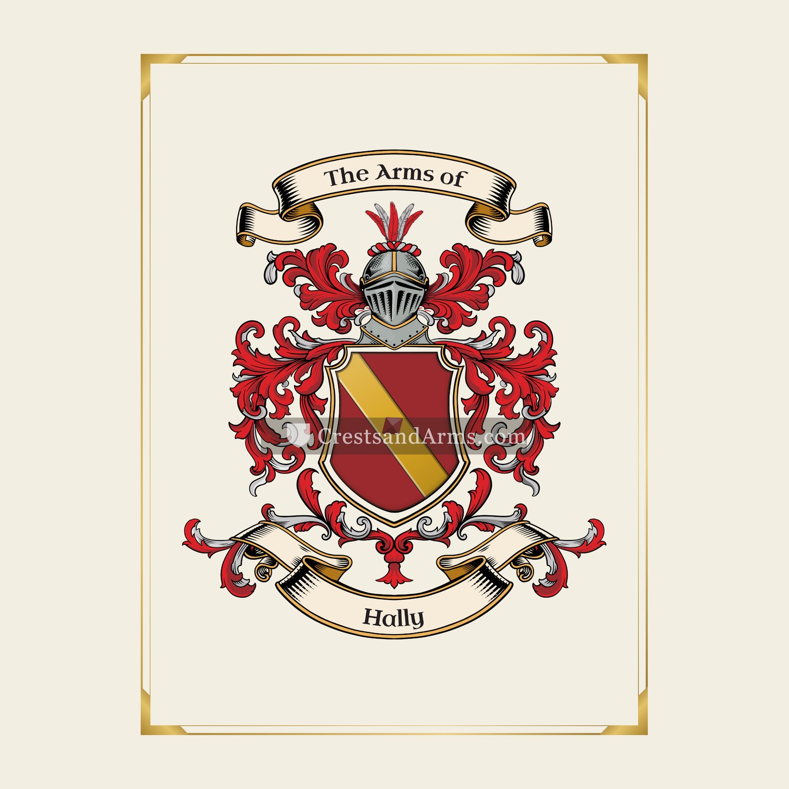 With gold border
