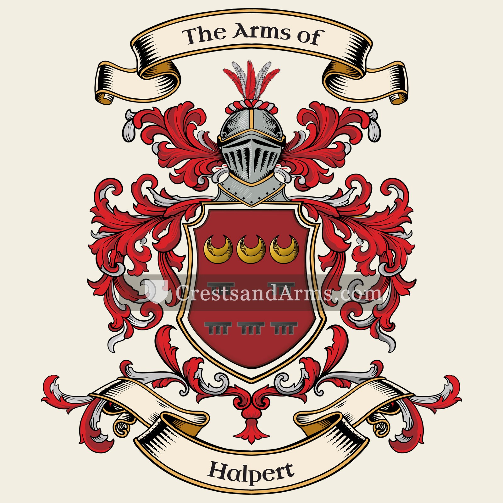 The Halpert coat of arms, drawn from the recorded blazon