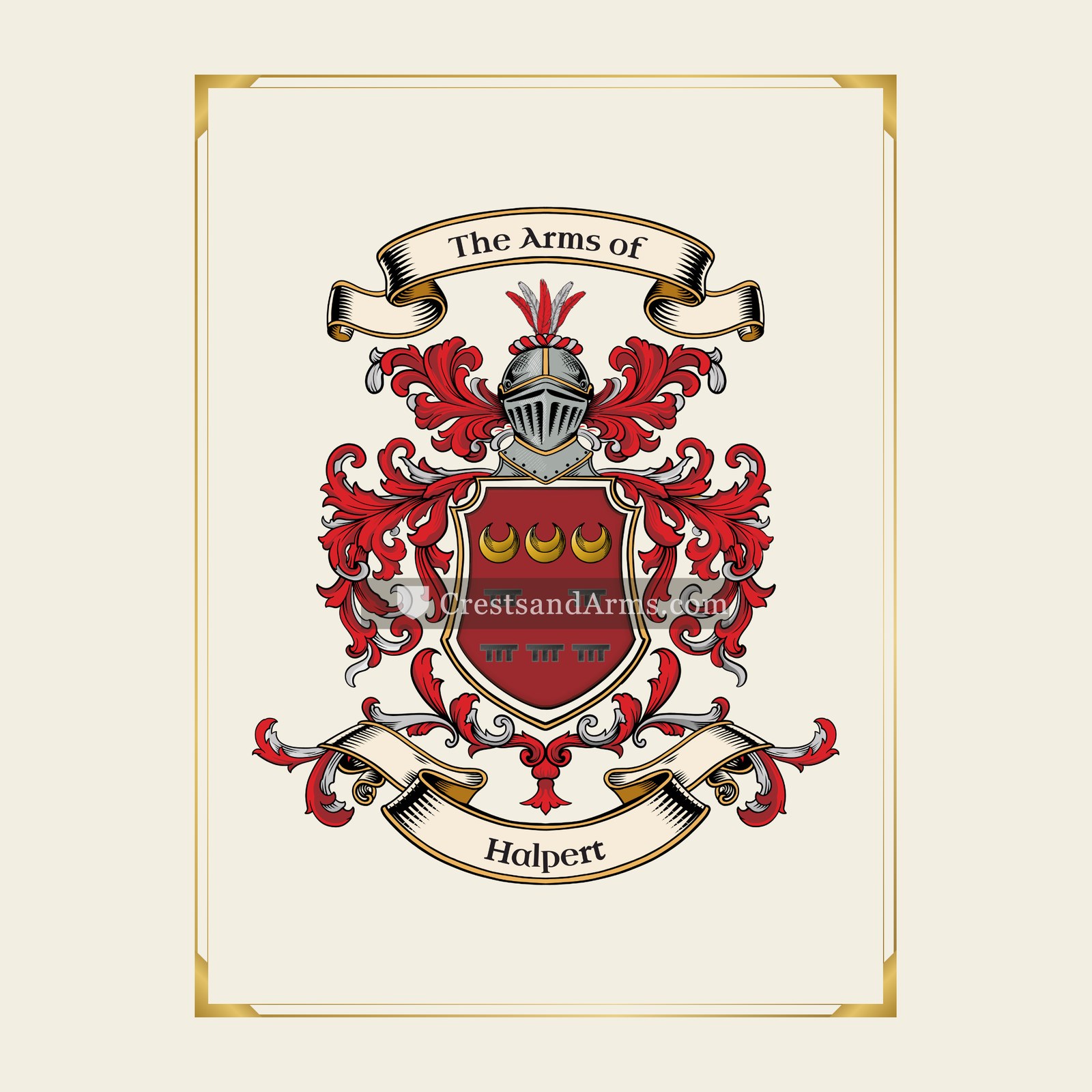 With gold border