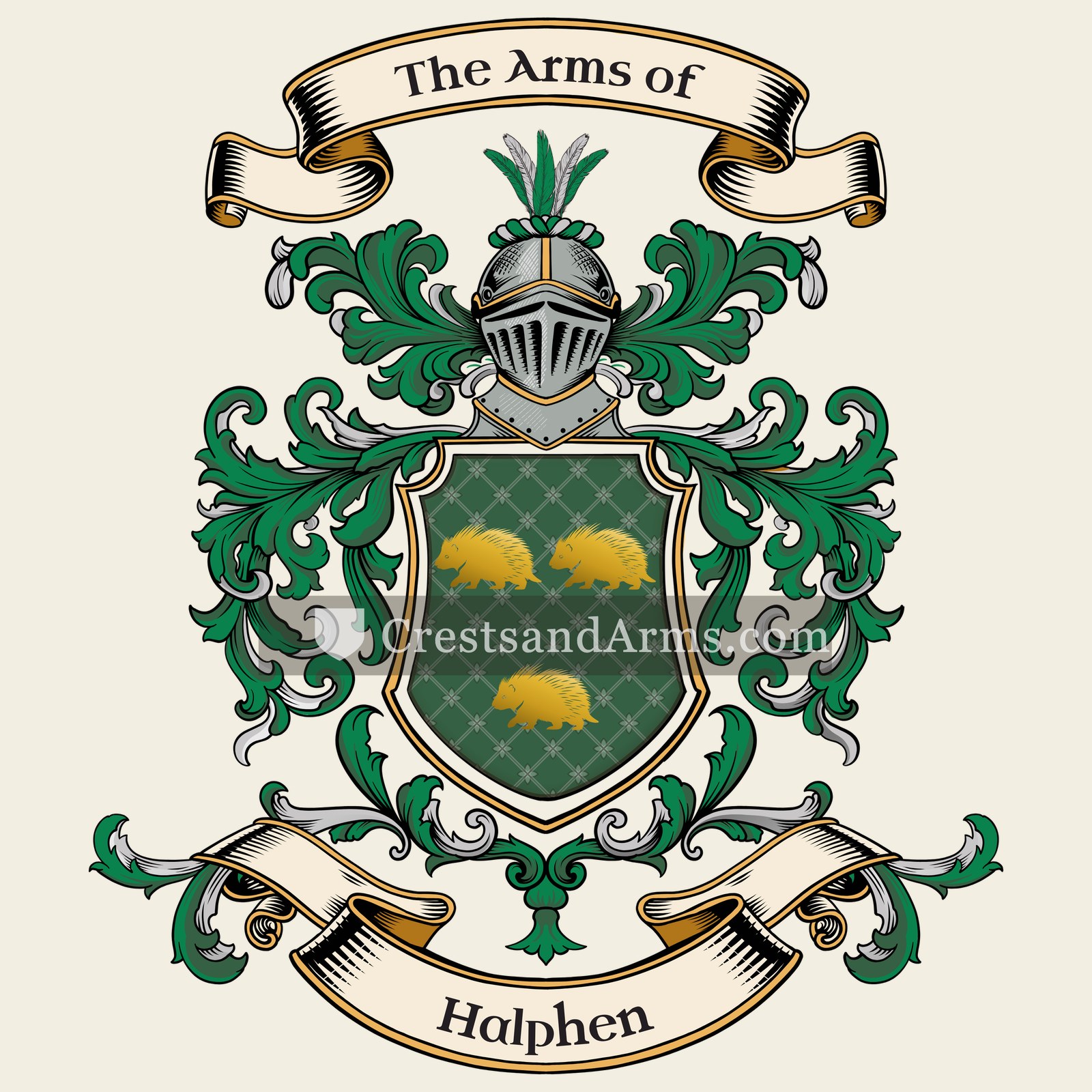 The Halphen coat of arms, drawn from the recorded blazon