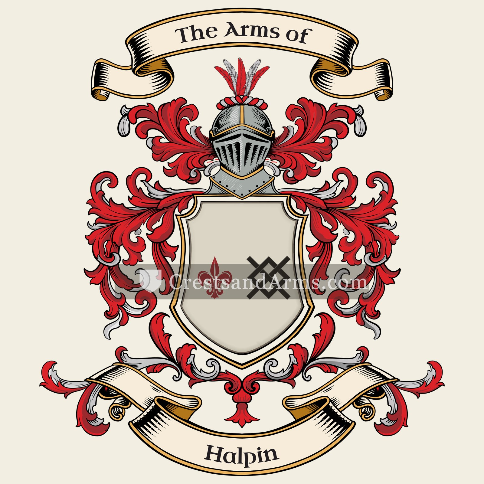 The Halpin coat of arms, drawn from the recorded blazon