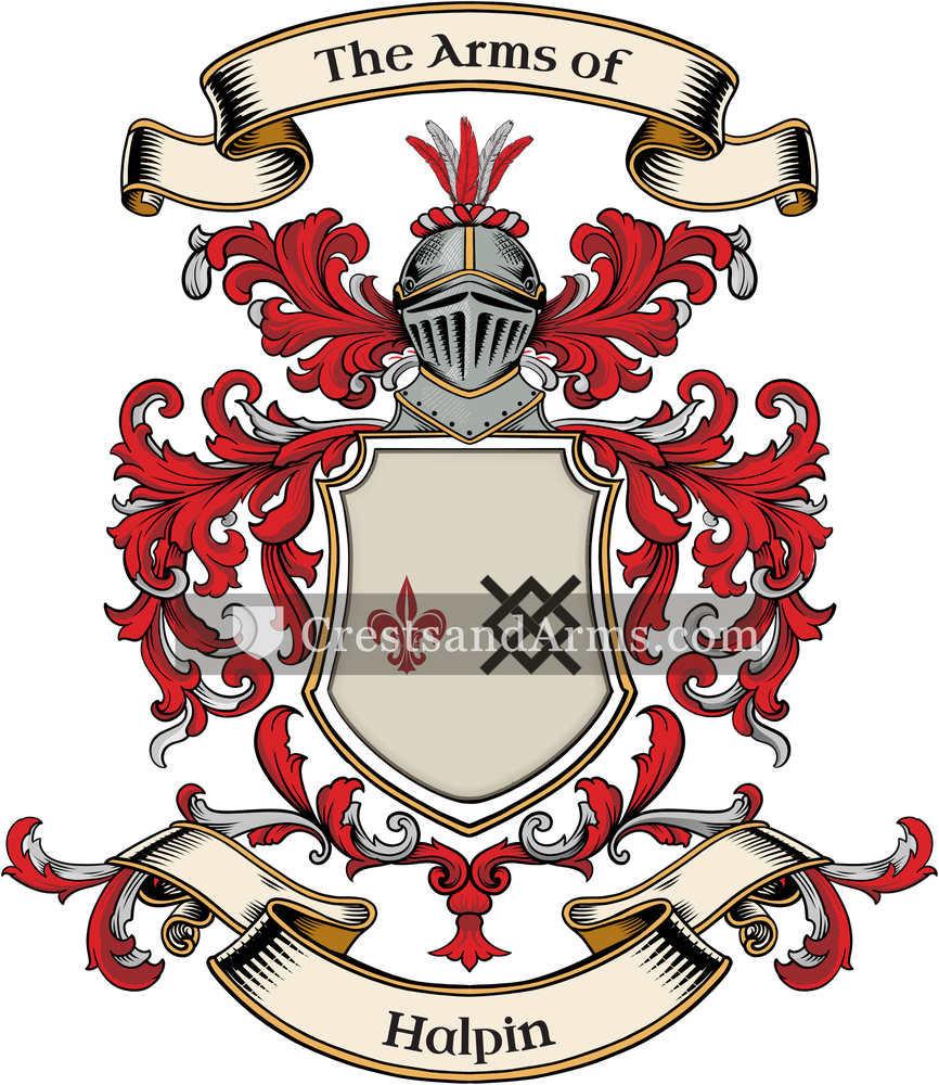 The Halpin coat of arms, drawn from the recorded blazon