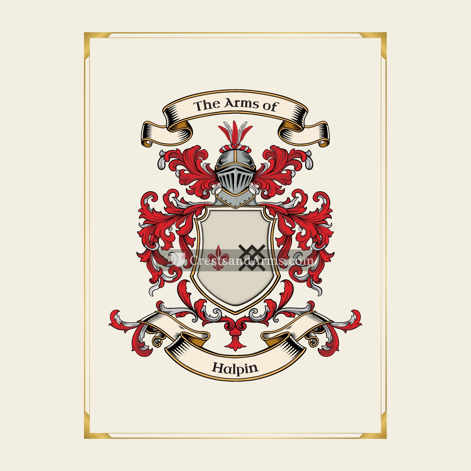 With gold border