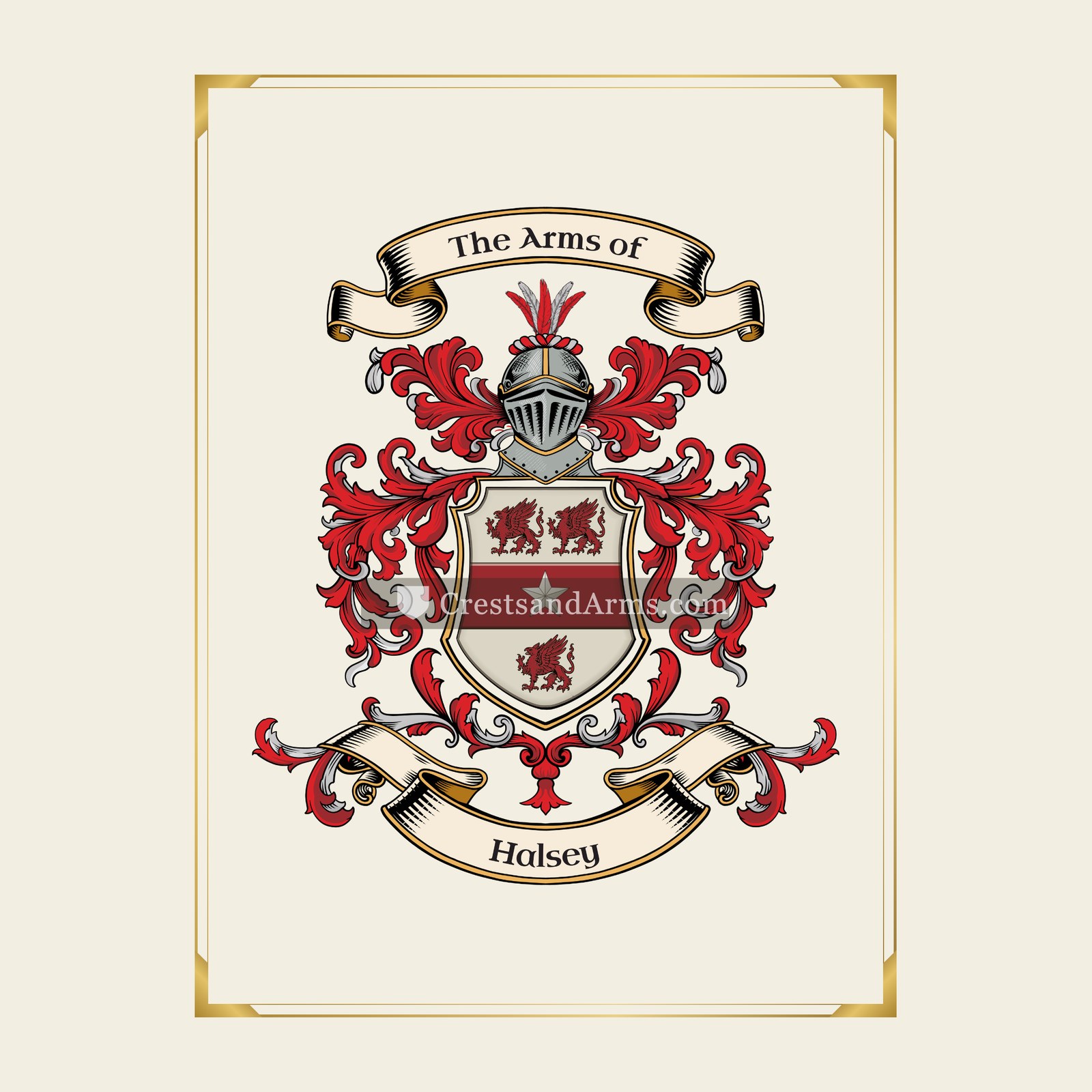 With gold border
