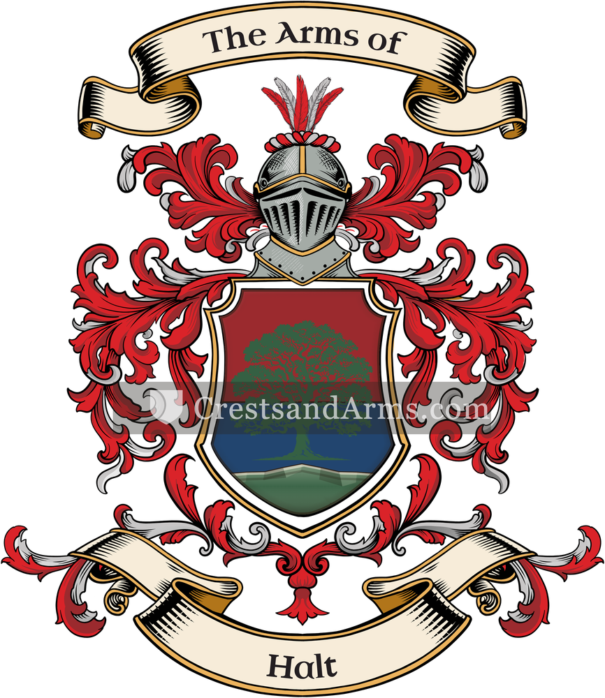The Halt coat of arms, drawn from the recorded blazon