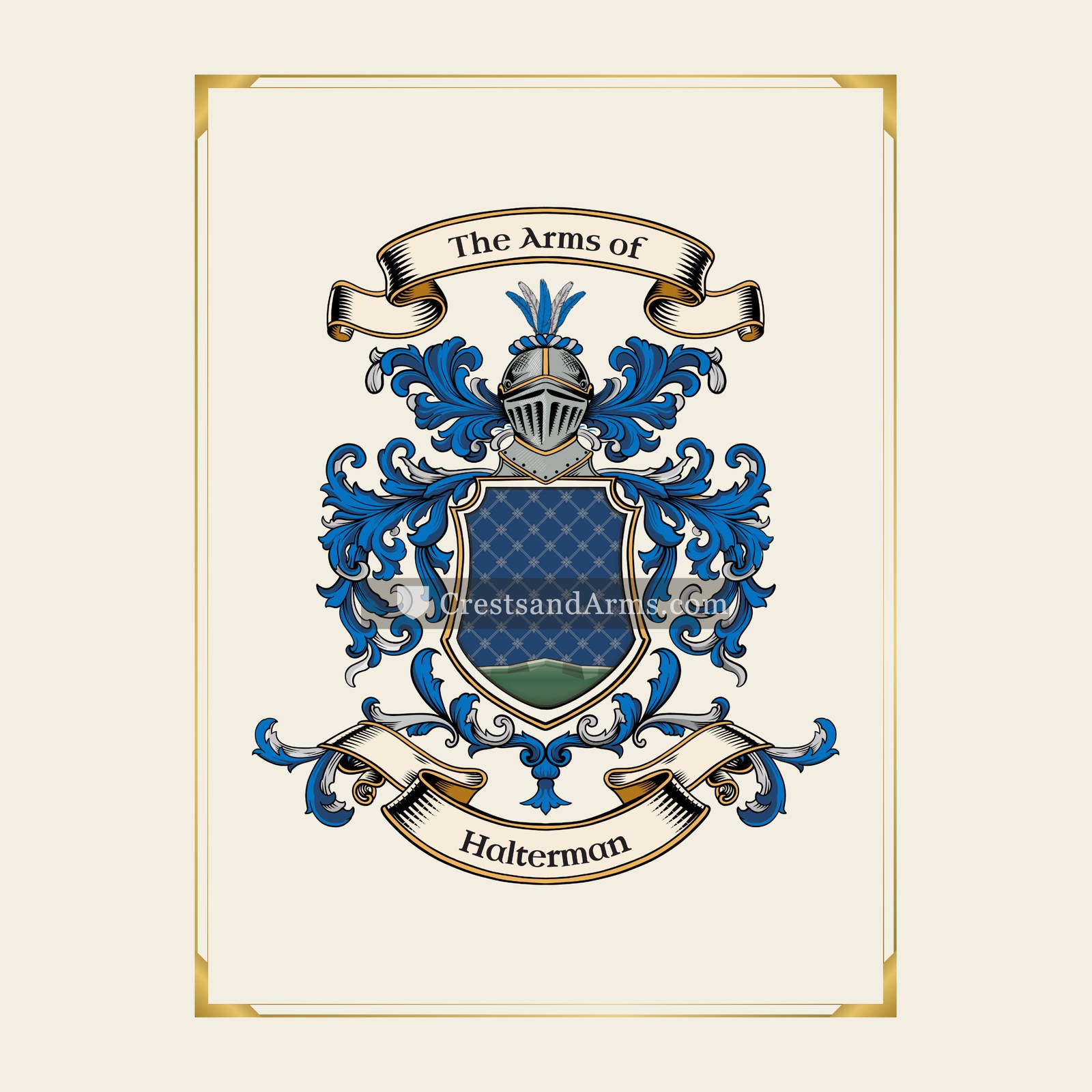 With gold border