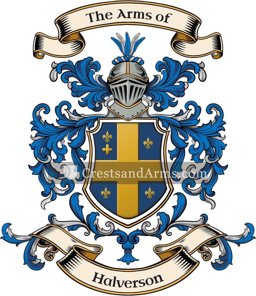 The Halverson coat of arms, drawn from the recorded blazon