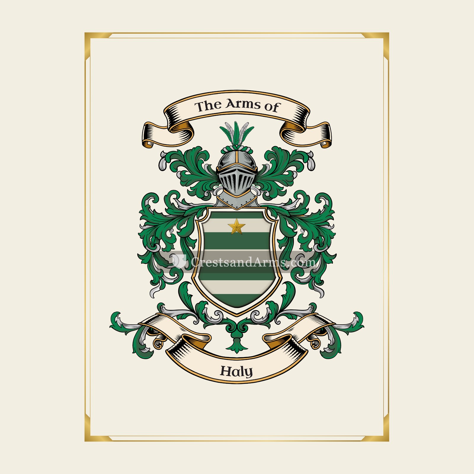 With gold border