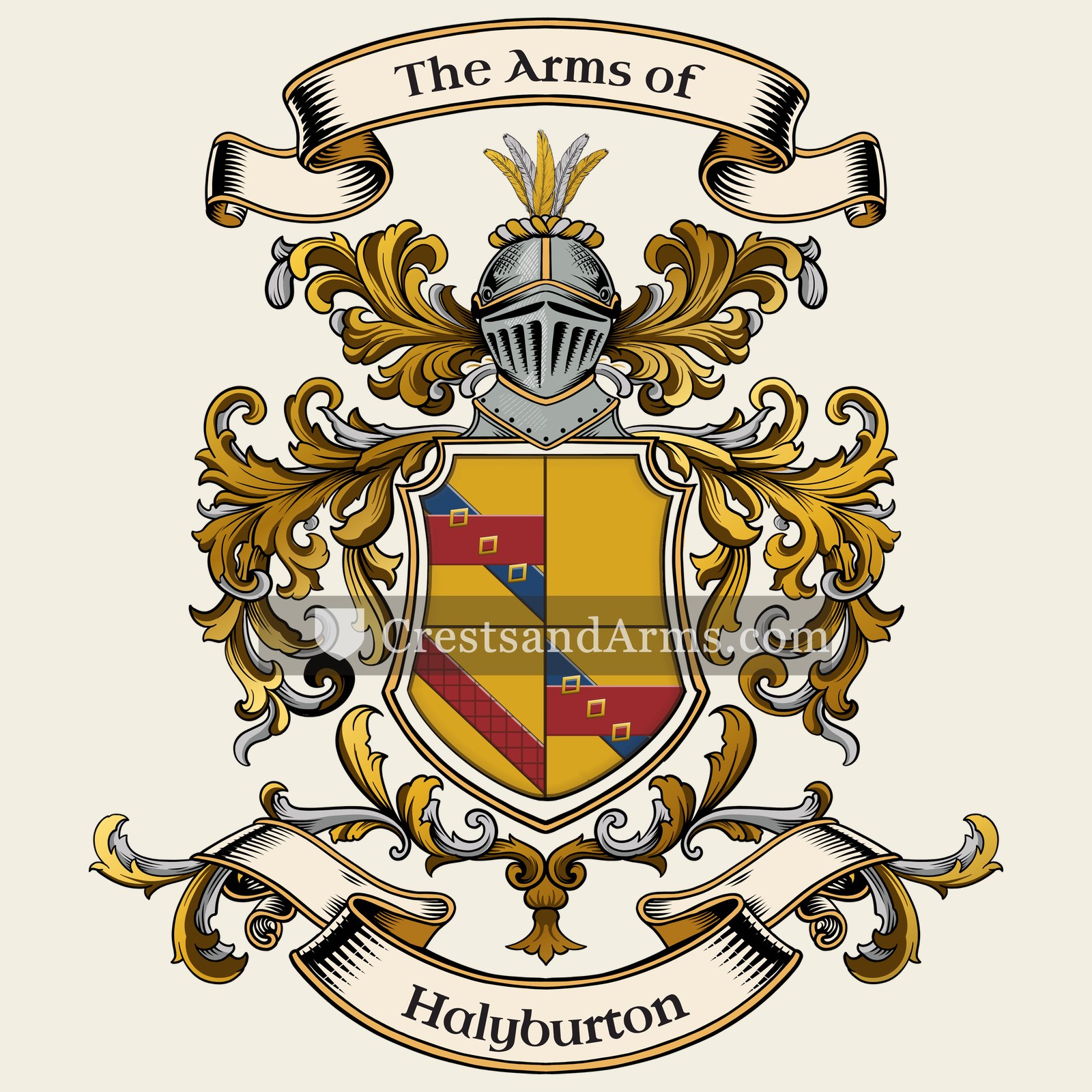 The Halyburton coat of arms, drawn from the recorded blazon