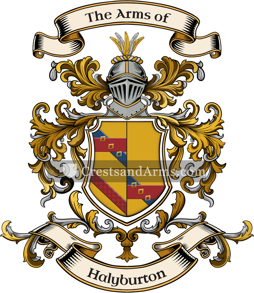 The Halyburton coat of arms, drawn from the recorded blazon