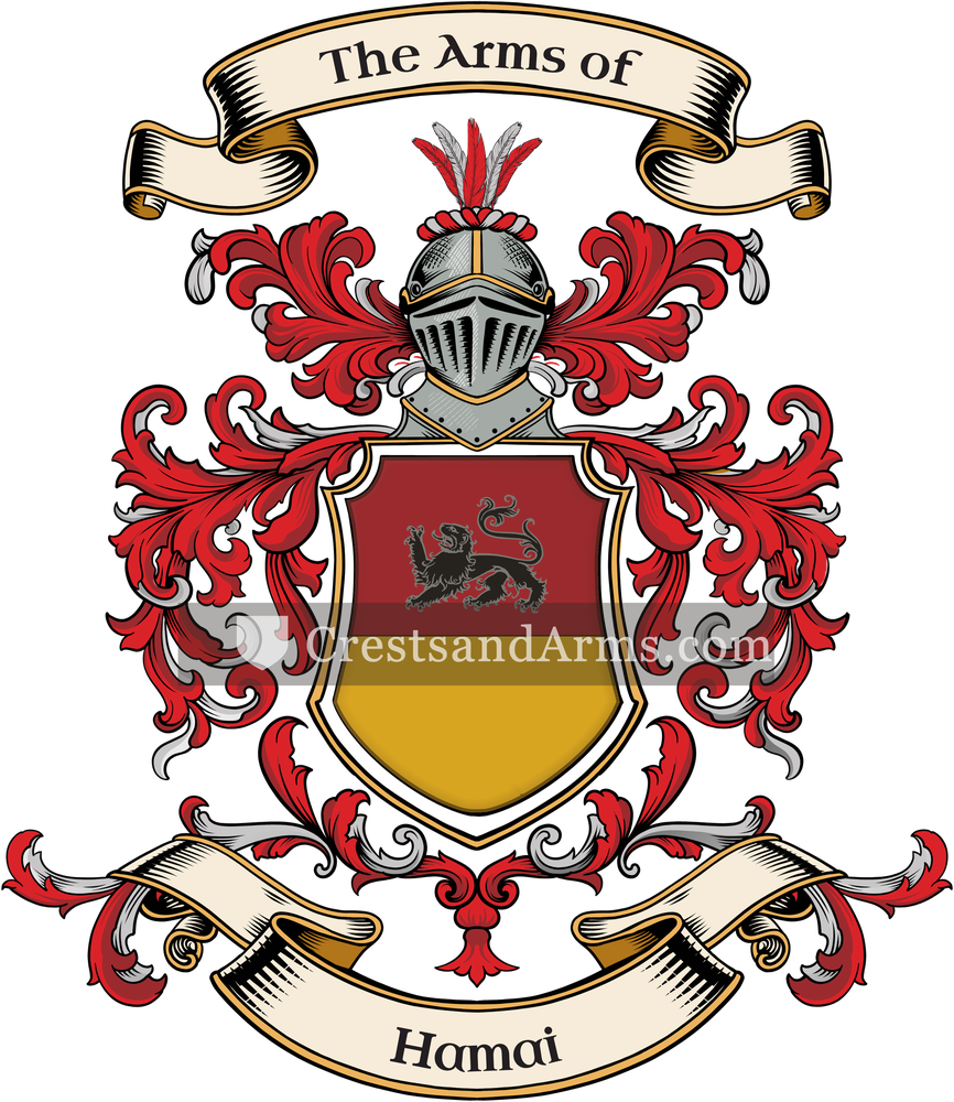 The Hamai coat of arms, drawn from the recorded blazon